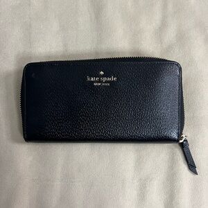 ♠️ Kate Spade New York Black Zip-Around Continental Wallet ♠️
